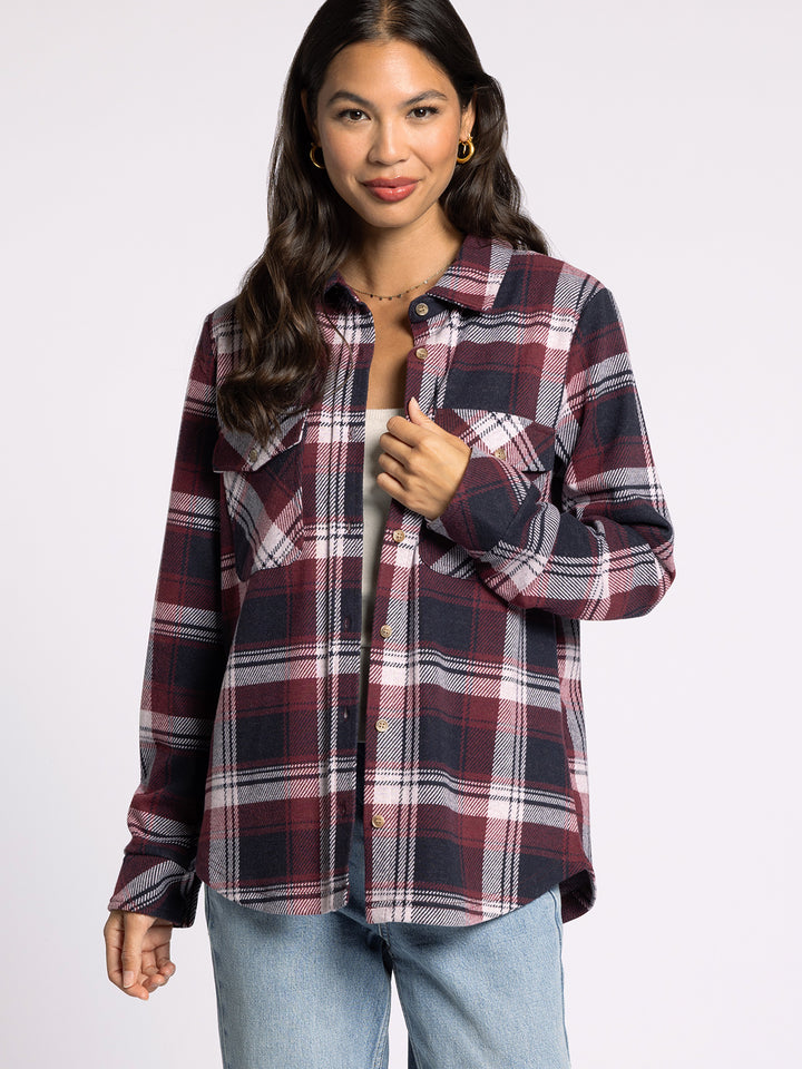 RUBY & NAVY PLAID CASSIAN SHIRT