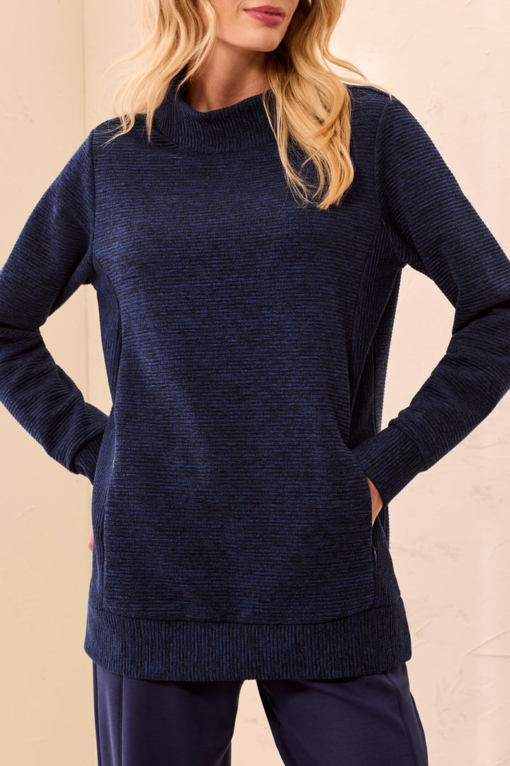 STELLAR BLUE TEXTURED TUNIC