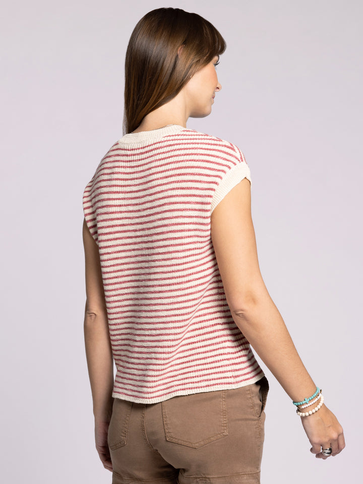 ANDIE CREAM & ROSE STRIPE SWEATER TOP