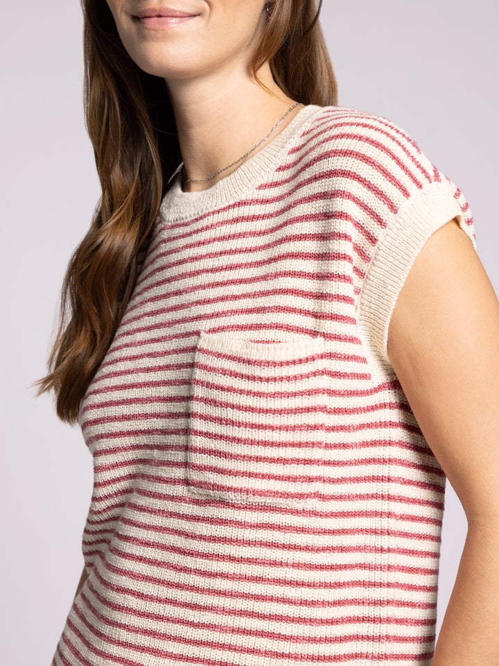 ANDIE CREAM & ROSE STRIPE SWEATER TOP