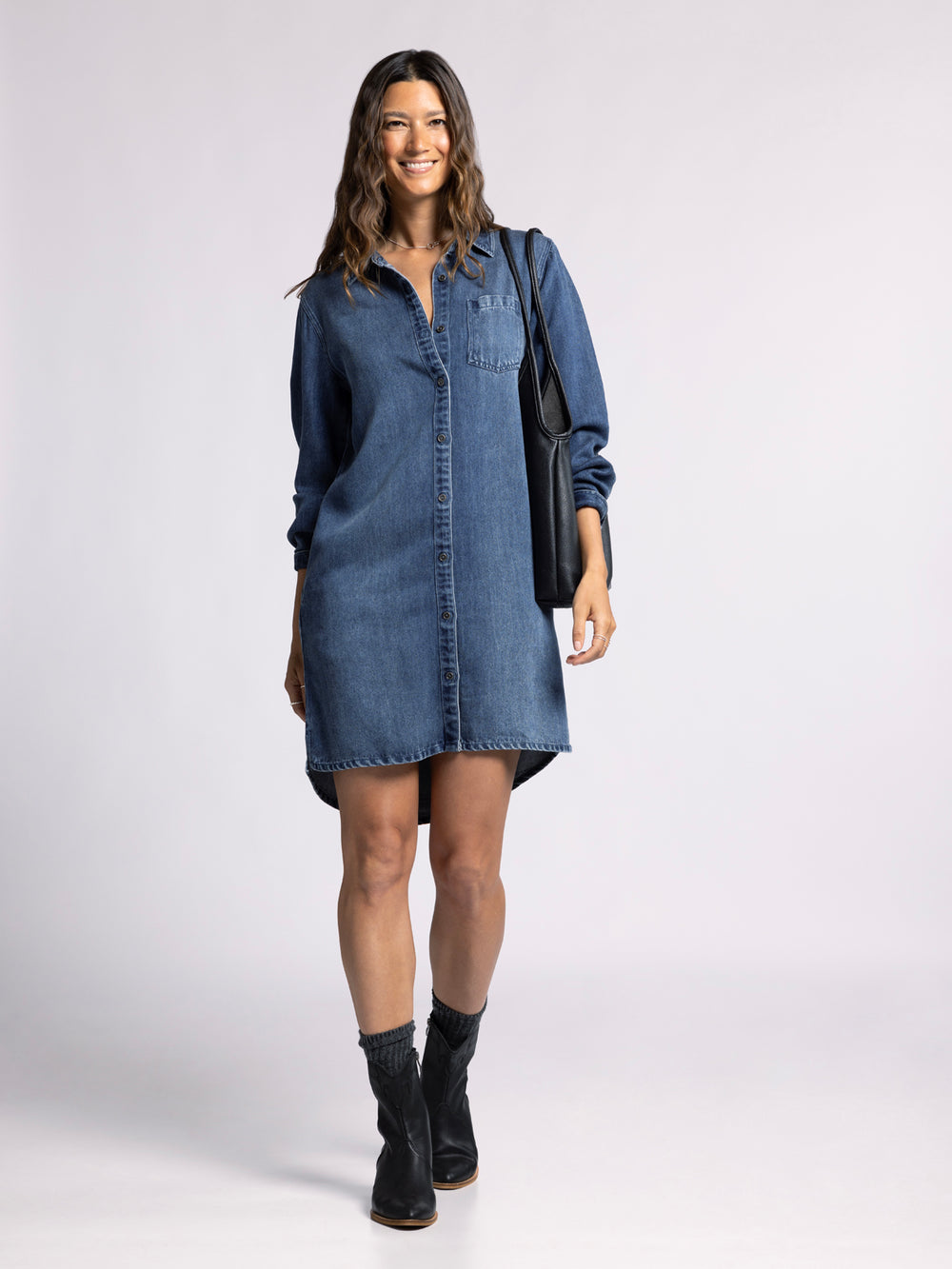 RAMONA DARK DENIM WASH DRESS
