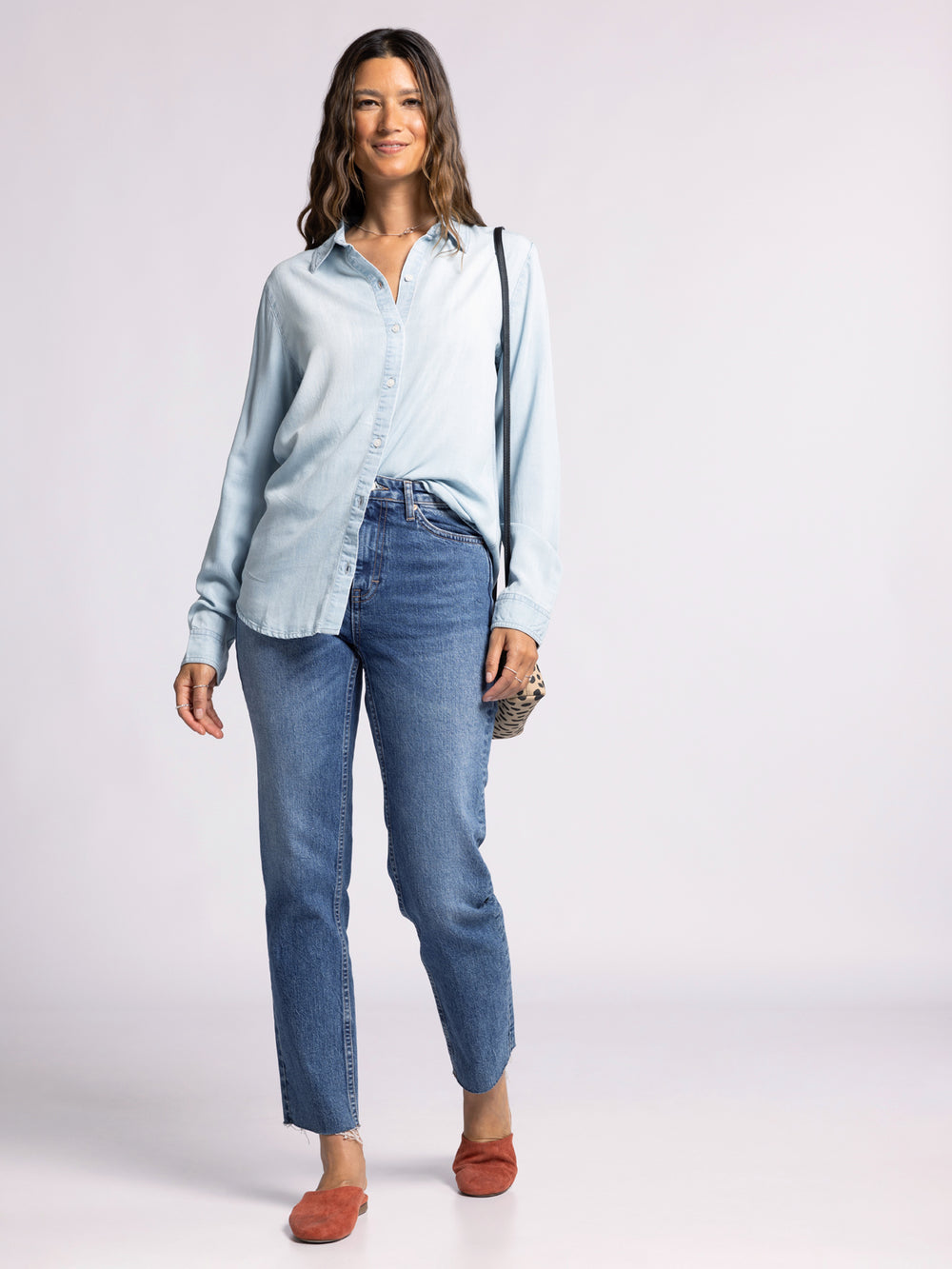 GRACE LIGHT WASH TENCEL SHIRT
