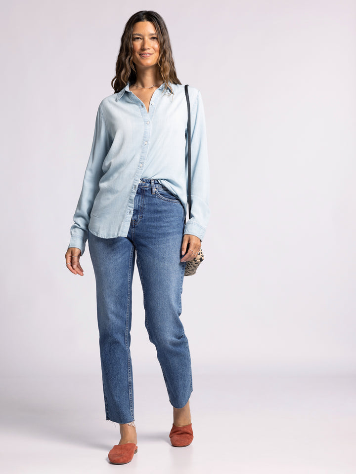 GRACE LIGHT WASH TENCEL SHIRT