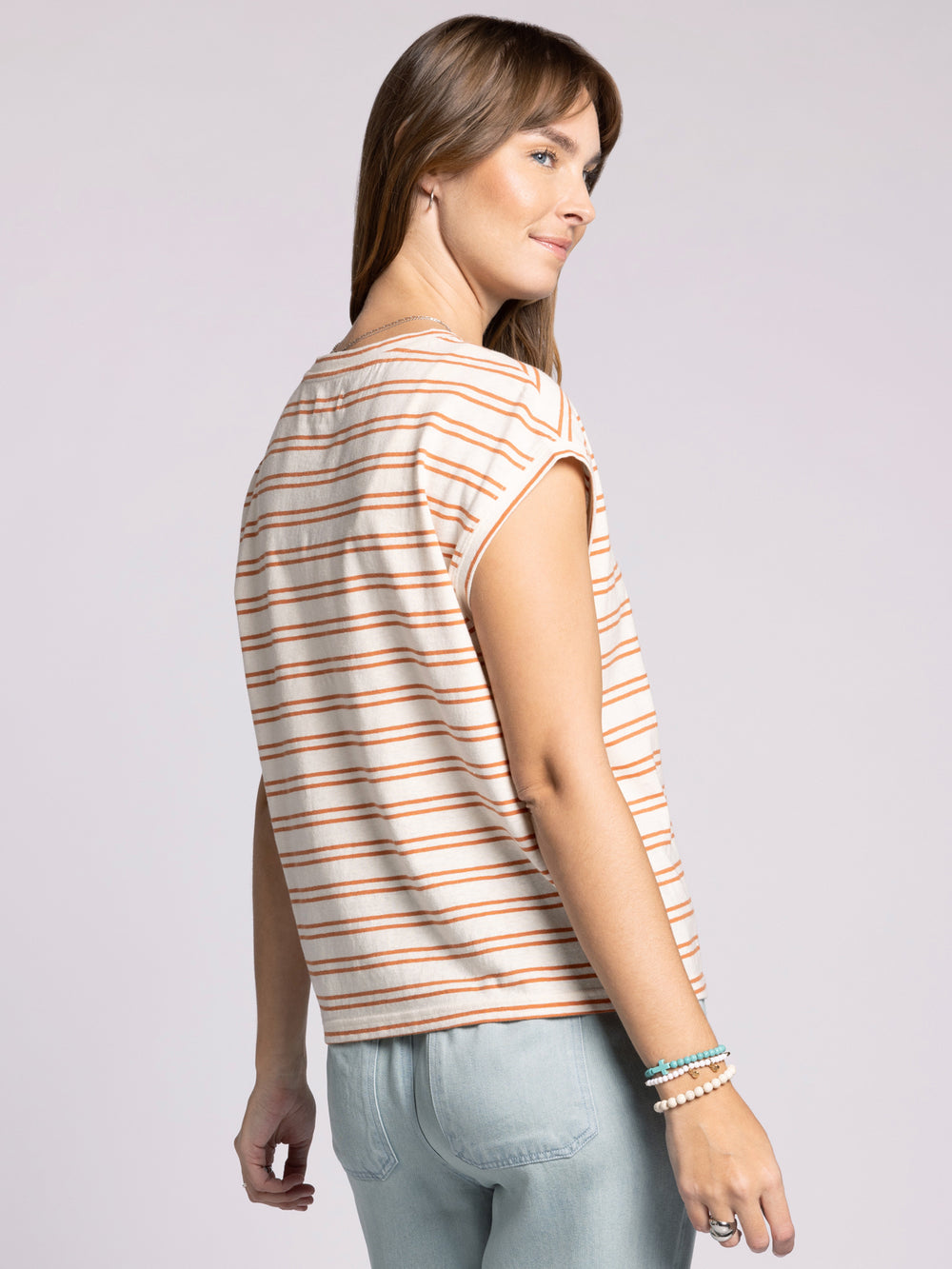 AGNES IVORY SIENNA STRIPE TEE
