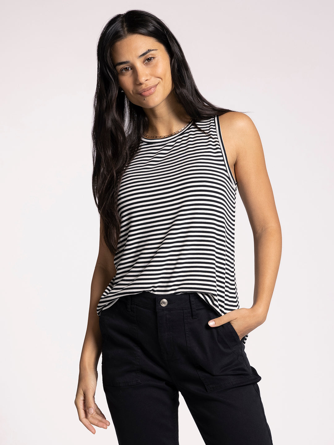 SINCLAIR BLACK & IVORY STRIPE TANK