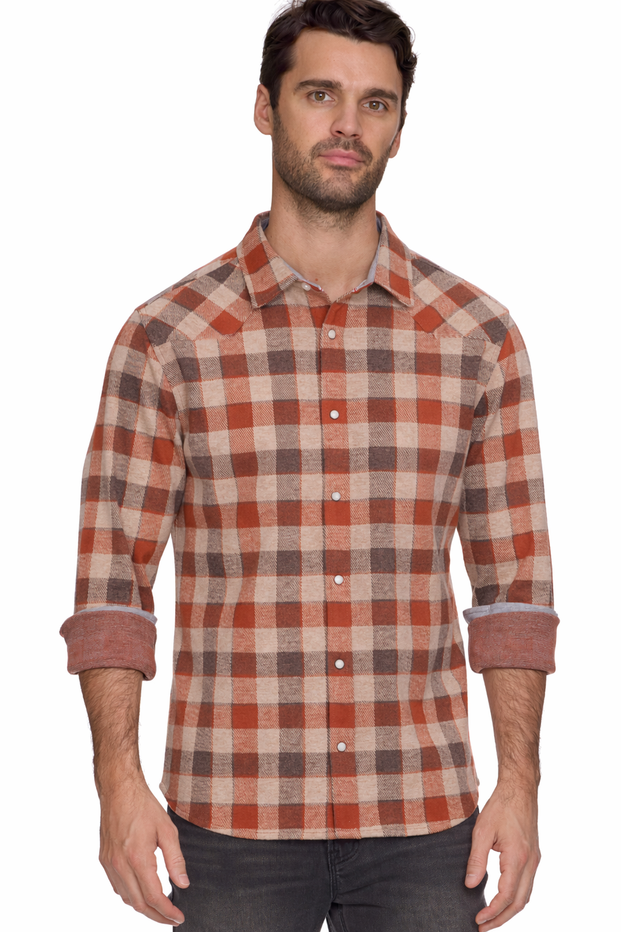 MEN'S ORANGE TAUPE ALTOONA  HERO KNIT FLANNEL

