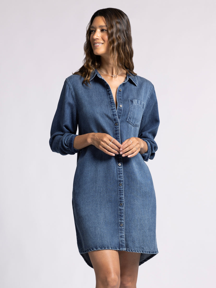 RAMONA DARK DENIM WASH DRESS
