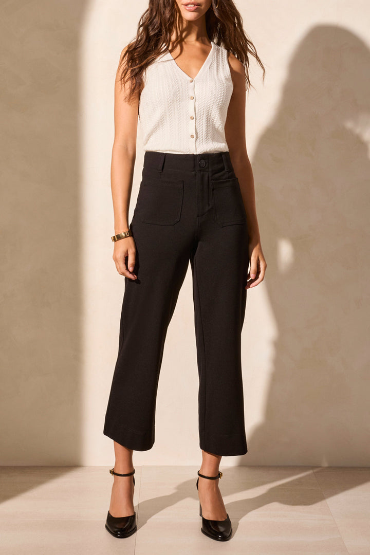 AMY BLACK HIGH RISE FLARE CAPRI