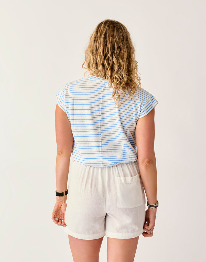ASTRID CLOUD STRIPE HEMP TEE