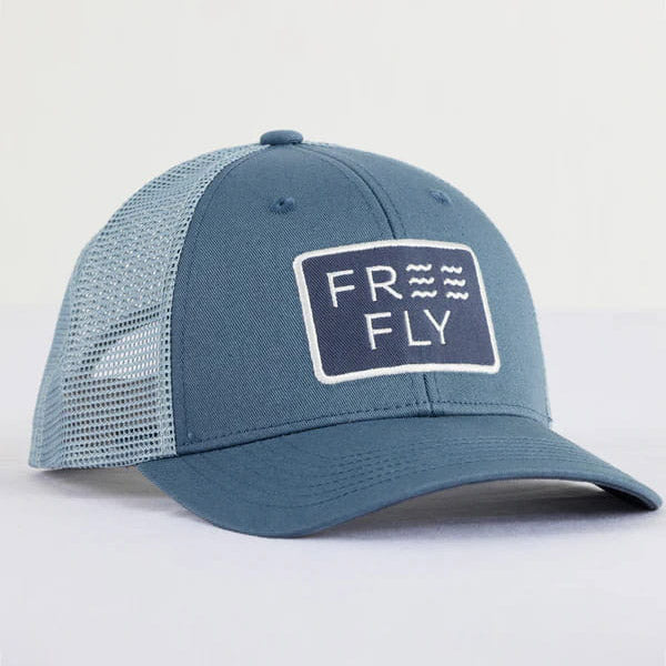 SLATE BLUE WAVE TRUCKER HAT
