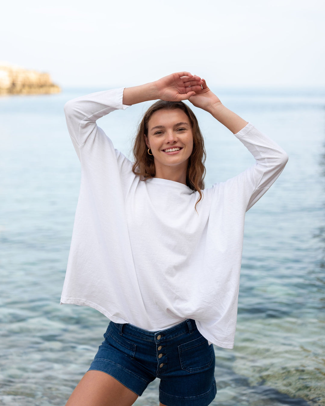 WHITE CATALINA SLUB TEE