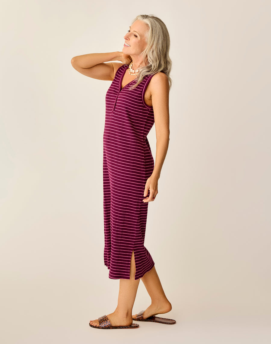 ELODIE NIRVANA STRIPE RIB DRESS