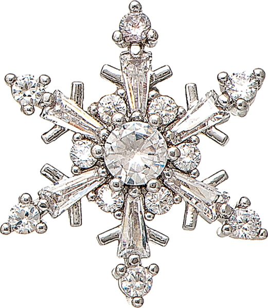 Cubic Zirconia Crystal Snowflake Post Earring