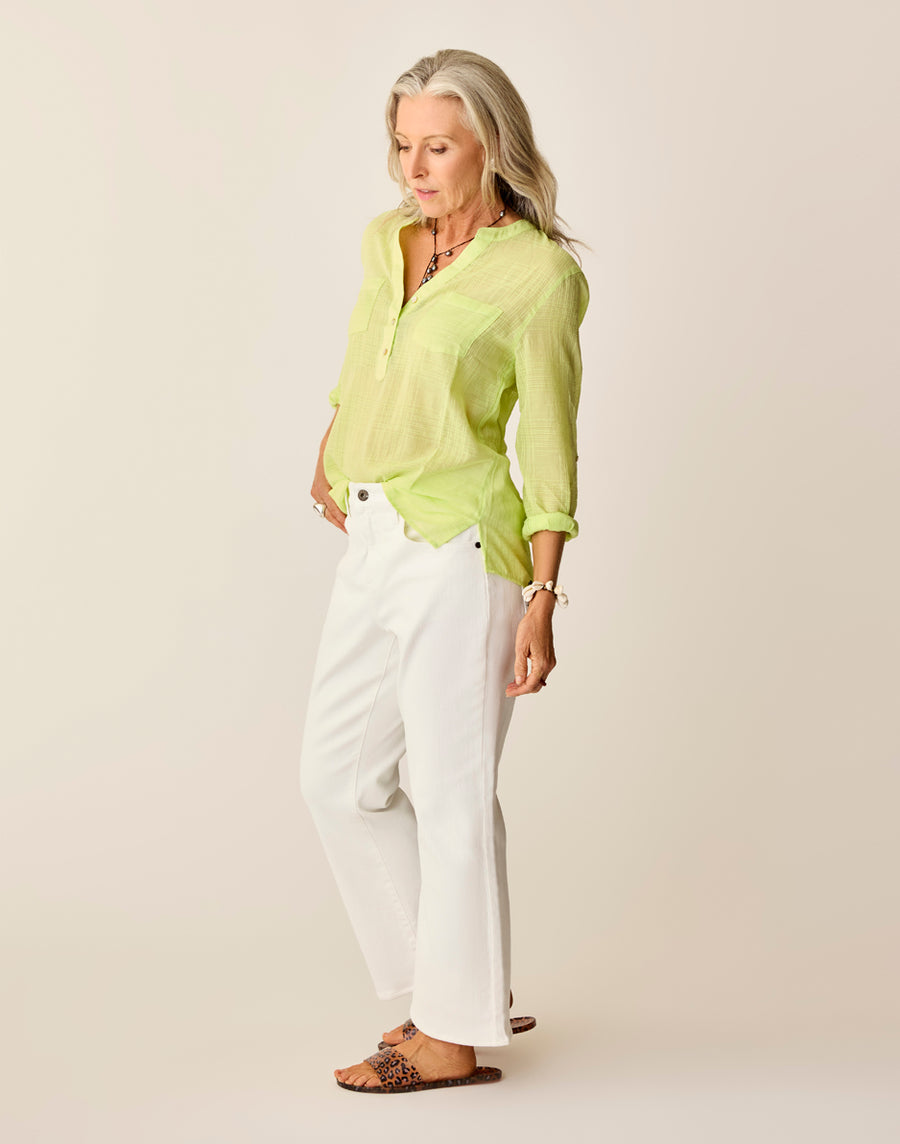 WHITE SYLVIA CROP FLARE JEANS