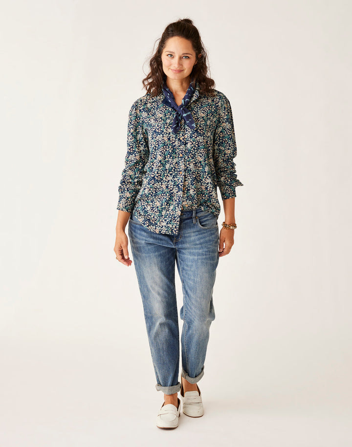 NADIA NAVY DITSY TWILL SHIRT