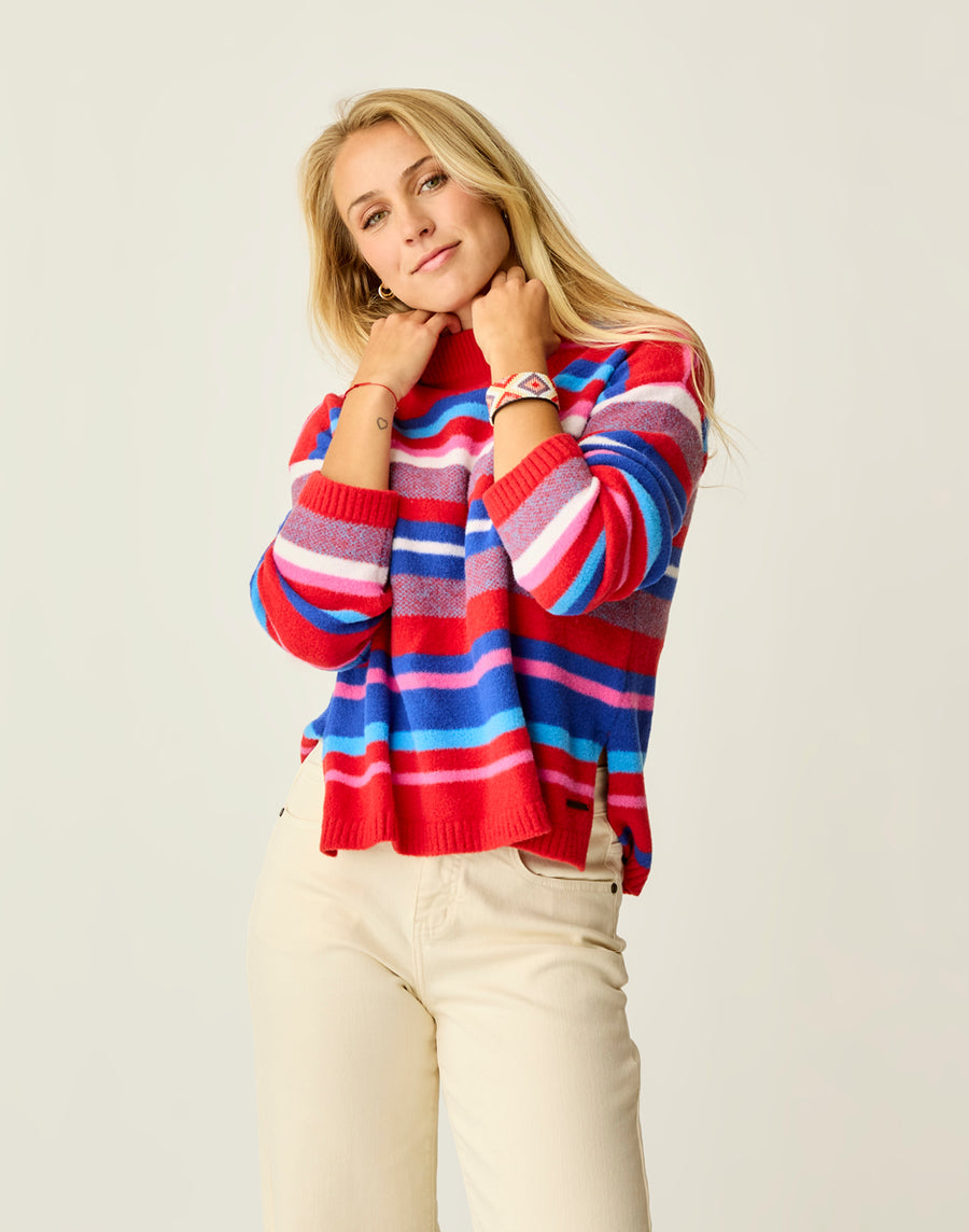 OLIVIA MULTISTRIPE PLUSH SWEATER
