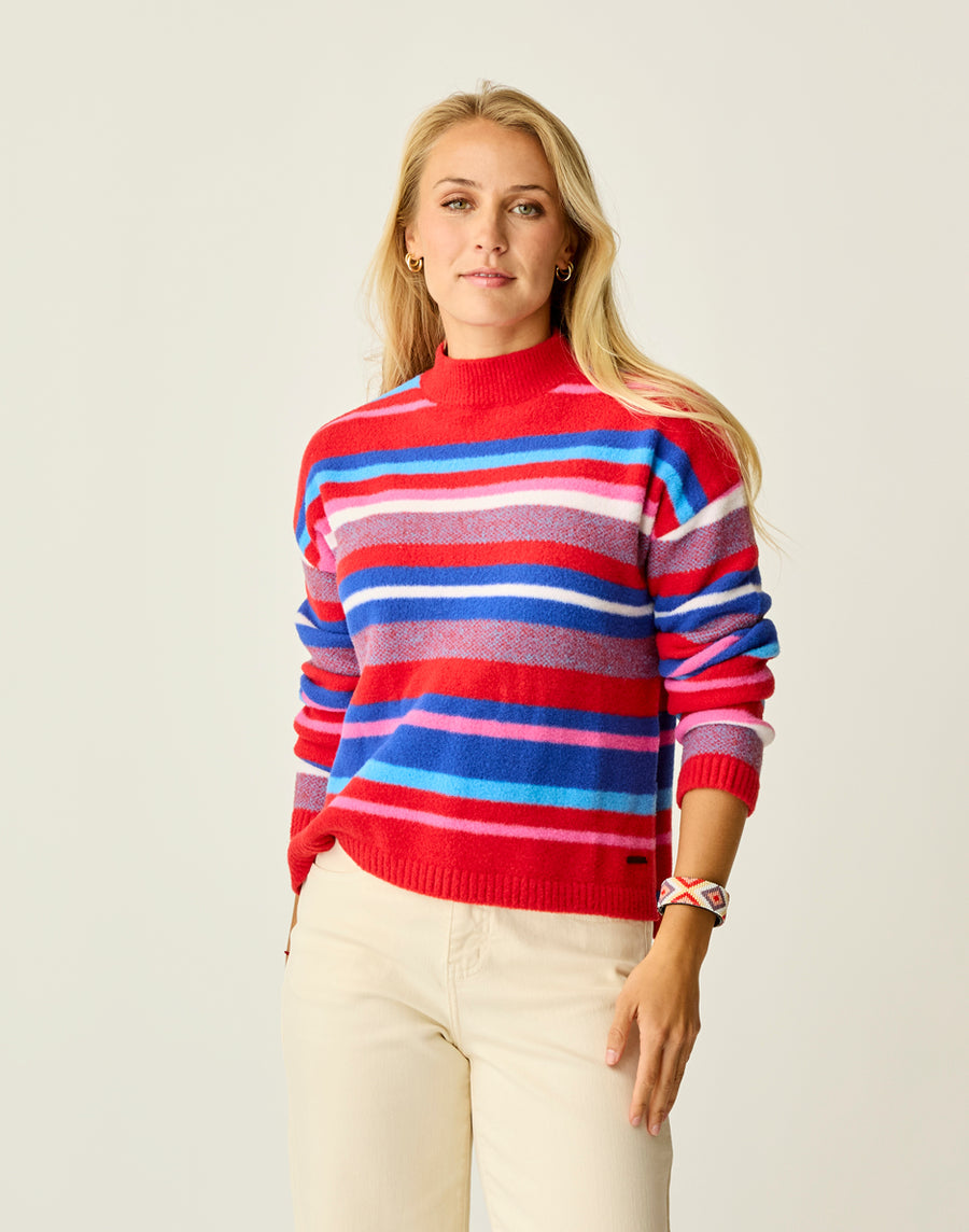 OLIVIA MULTISTRIPE PLUSH SWEATER
