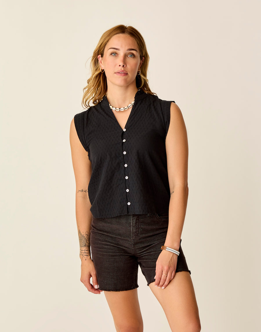 REAGAN BLACK TEXTURE TOP
