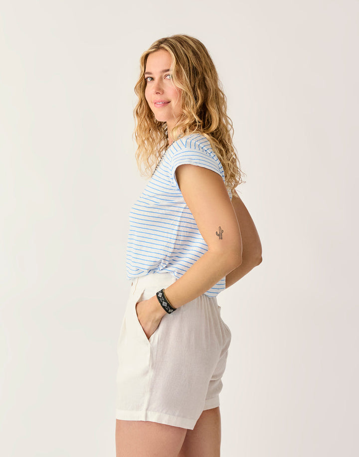 ASTRID CLOUD STRIPE HEMP TEE