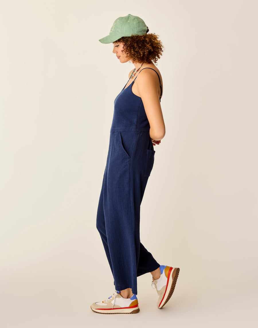 NAVY KNOX GAUZE JUMPSUIT
